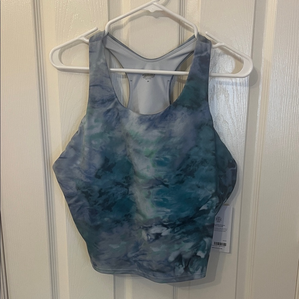 Athleta Conscious Crop Printed Bra. D-DD+ 2X